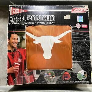 Texas Longhorns 3-N-1 Waterproof Poncho Blanket Stadium Seat